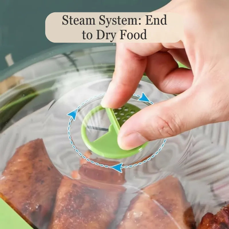 ClearShield Microwave Cover with Steam Valve