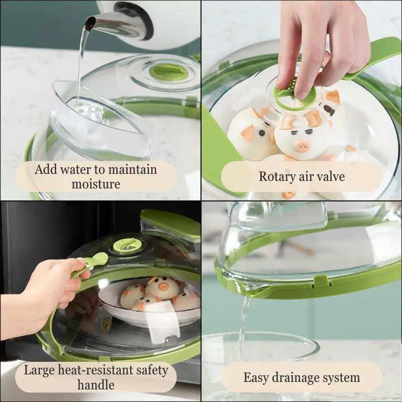 ClearShield Microwave Cover with Steam Valve