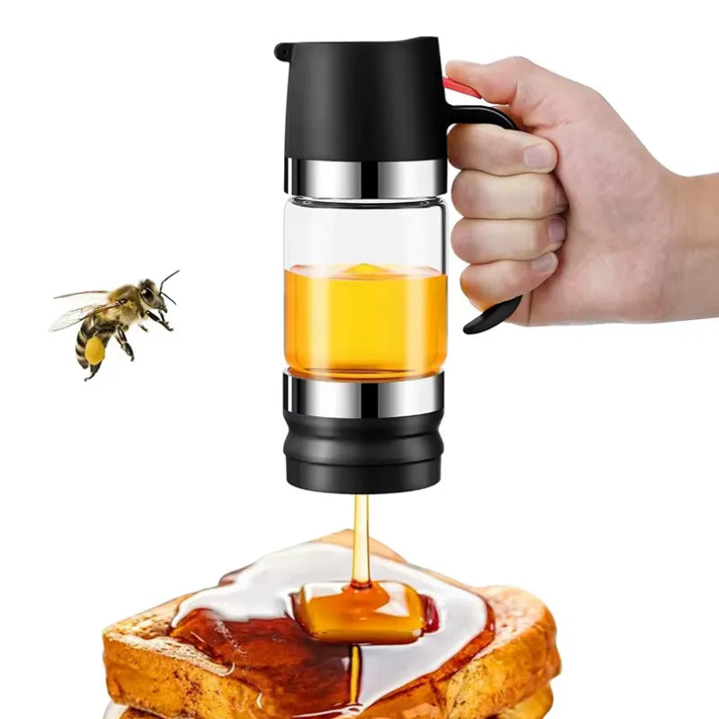 HoneyFlow Glass Honey Dispenser with Anti-Drip System