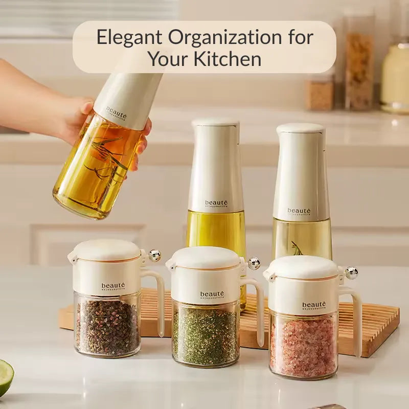 GlassSavor Airtight Spice Jar with Built-in Spoon