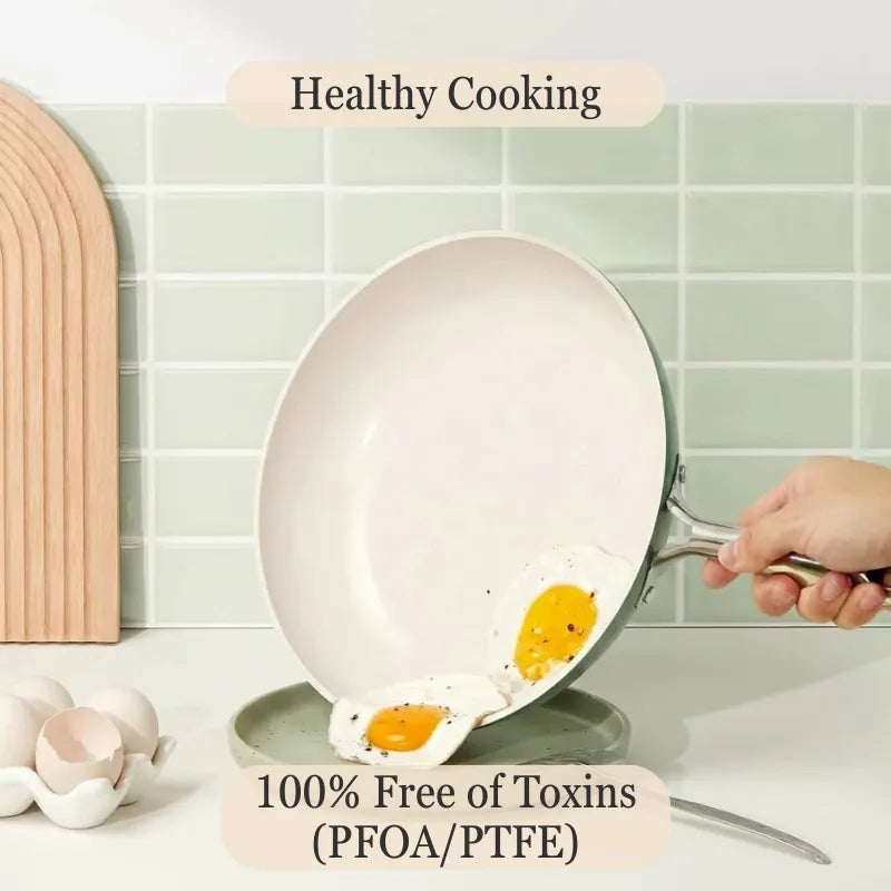 IvoryChef Non-Stick Frying Pan with White Ceramic Coating