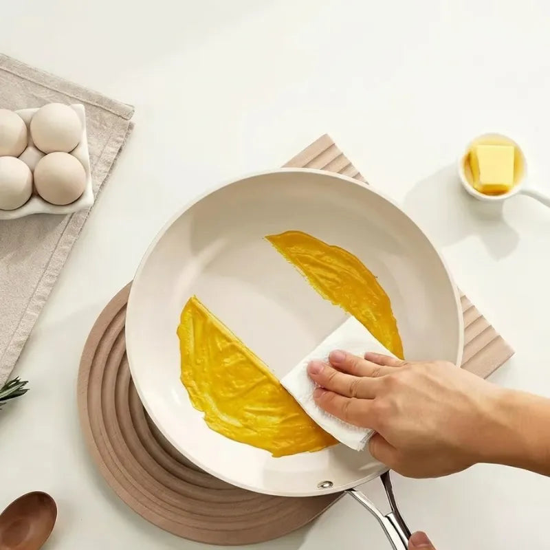 IvoryChef Non-Stick Frying Pan with White Ceramic Coating