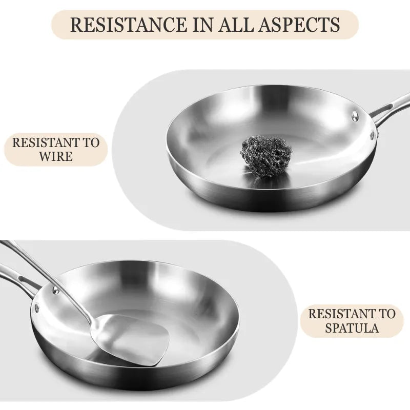 SteelMaster Professional Frying Pan Made of 304 Stainless Steel
