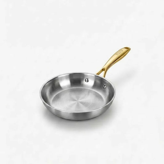RoyalSteel 316 Stainless Steel Frying Pan with Gold Handle
