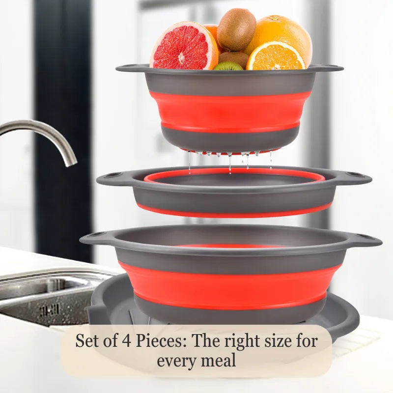 SpaceSync 4-Piece Collapsible Strainer Set