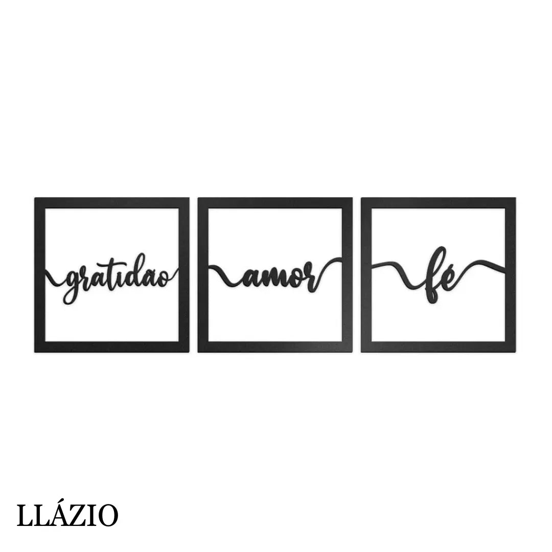Trio Decorativo Fé, Amor & Gratidão